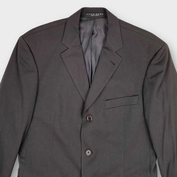 Hugo Boss Blazer Mens 40R 39R BrownTextured Wool Sport Jacket Ventless - Picture 7 of 15